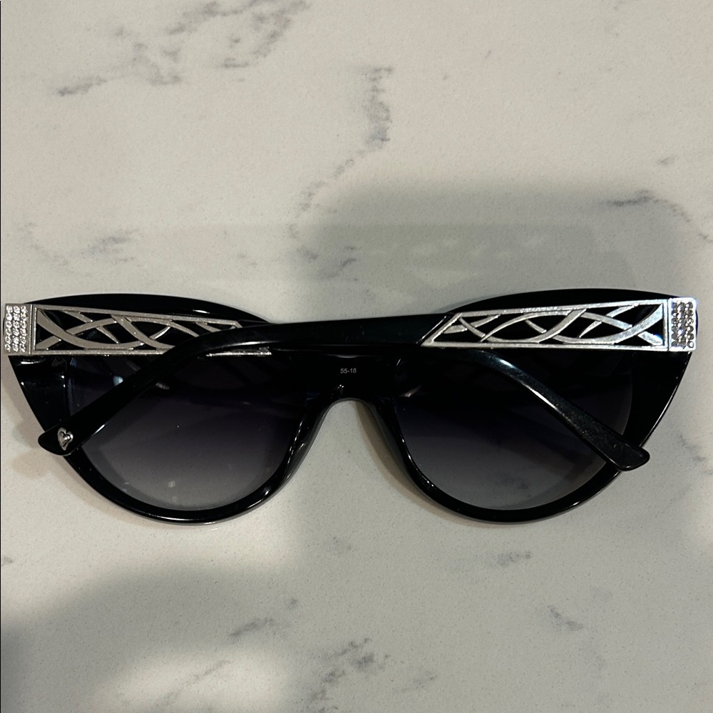Brighton Glossy Black Cat-Eye Sunglasses - Picture 2 of 12